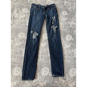 Hollister Jeans Womens 26x33 Blue Skinny Distressed Denim Casual